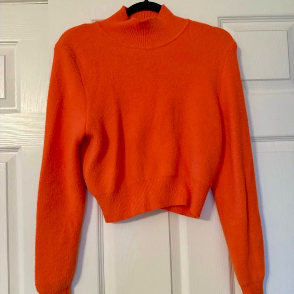 Zara Vibrant Orange Turtleneck Sweater